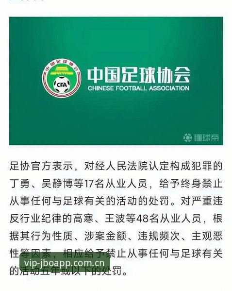 中国足协终身禁足vs五年禁足：第三批名单全面对比，JBOAPP用户直击行业震荡